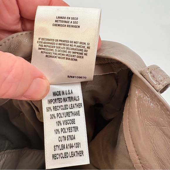 Agolde Recycled Leather 90's Pinch Waist in Quail Patent Size 25 - Picture 8 of 10